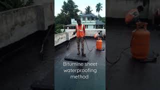 App membrane bitumine sheet waterproofing method applying open terrace.  #kerala #waterproofing