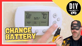 🔥 HOW TO REPLACE A PROGRAMMABLE THERMOSTAT BATTERY | Quick \u0026 Easy HVAC Fix