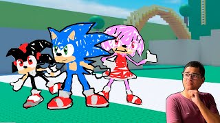 TENTEI DESENHAR OS PERSONAGENS DO FILME SONIC 3 (ROBLOX - DOODLE TRANSFORM)