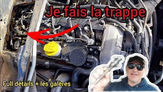 🛠 Remplacement injecteur N°5 Jeep Grand Cherokee WJ CRD, découpe de la trappe