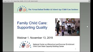 Family Child Care: Supporting Quality
