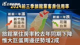 旅館業住房率較去年同期下降 惟大巨蛋周邊逆勢增2成｜20241212 公視中晝新聞