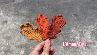 Hướng dẫn móc lá ( kiểu 1 ) - crochet leaf tutorial.