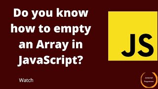 How to Empty an Array? #shorts