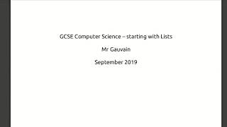 Python Lists for GCSE Computer Science