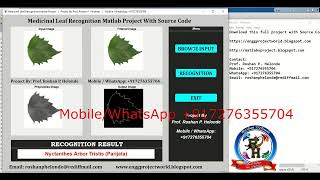 Medicinal Leaf Recognition Using Deep Learning CNN With Source Code MatlabProject Herbal Leaf Detect