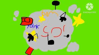 Four Red StickFigure Fight Cloud green screen