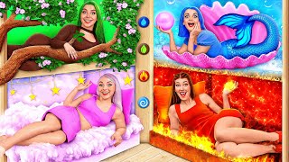Four Elements Build a Bunk Bed | Fire Girl, Water Girl, Air Girl and Earth Girl by Mega DO Challenge