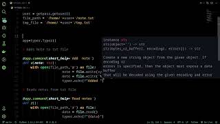 Python CLI note management with Typer