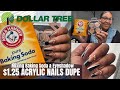 $1.25 DOLLAR TREE NAILS DUPE | MIXING BAKING SODA & EYESHADOW TO DO COLORED ACRYLIC | LASTS 3 WEEKS