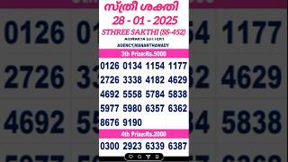 STHREE SAKTHI SS-452 28-01-2025 | LOTTERY RESULT | KERALA LOTTERY RESULT | TODAY LOTTERY RESULT