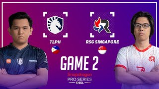 TEAM LIQUID PH vs RSG SINGAPORE GAME 2 | TLPH vs RSG GAME 2 | ESL SNAPDRAGON PRO SERIES