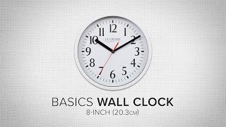 8-inch White Basics Wall Clock