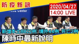 【現場直擊】新增本土8822例、境外44例、死亡2例　陳時中最新說明 20220427