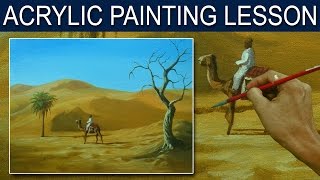 Acrylic Painting Tutorial | The Traveller in the Desert by JM Lisondra