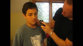 Willy's first shave ,in the gym bthroom, at the Grange