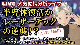 【1月22日のチャートはどうなる？】日経平均、売買代金ランキング銘柄のチャート分析ライブ！レーザーテックやディスコなど