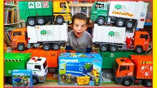 Unboxing Garbage Trucks for KIDS! Playing with Huge Recycling Truck Collection | JackJackPlays