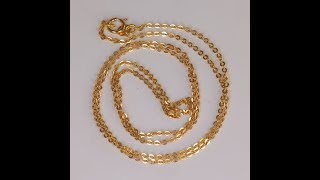 18K Yellow Gold Cable Link Chain 22\