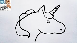 HOW TO DRAW UNICORN'S HEAD - (STEP BY STEP DRAWING)