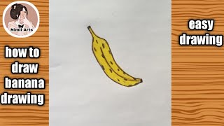 how to draw a banana step by step (very easy)||fruit drawing||banana drawing