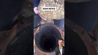 Rock Drop Down Abandoned Pipe | Man News (via csteenport on ig) #rock #satisfying #ftb #reaction