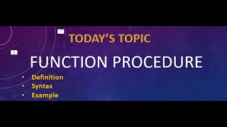 #QBASIC, #SAMSIRCOMPUTER, What is Function Procedure in QBASIC Modular Programming?
