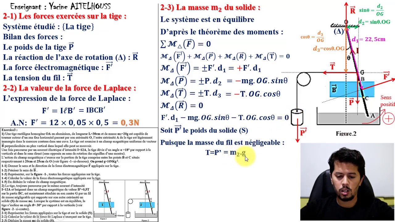 Exercice 3 + Correction (loi De Laplace) - 1bac BIOF - YouTube