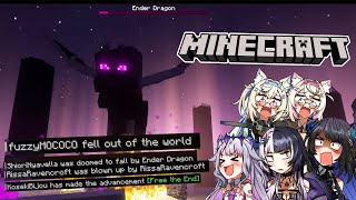 Biboo Fuwamoco Shiori Nerissa, hunt the Ender Dragon for the first time |  『Hololive』