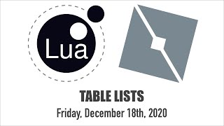 Roblox Coding: Table Lists