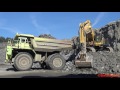 4k komatsu pc1250sp 8 loading euclid r130 dumper and tipping load