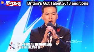 Bat-Erdene Nyamdavaa WEIRD Operatic Singer -Simon YES Auditions Britain's Got Talent 2018 BGT S12E03