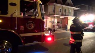 Engine 511 responding on 2nd St. to report of fire; Coplay, PA.