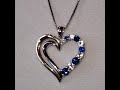 Ebay Listing for Sapphire White Topaz 10K Sterling Silver Heart Necklace