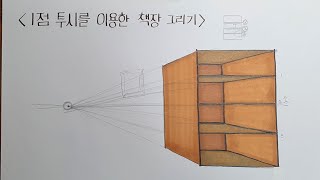 한밤의 미술 여행 13일] 1점 투시로 책장 그리기