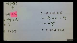 Prerequisite Skill - More Operations with Integers Review