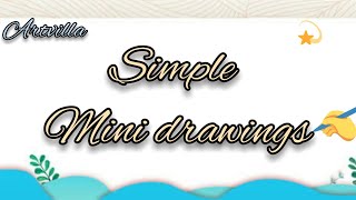 Mini drawings /easy art / simple drawings / cat / nature /eiffel tower / artvilla