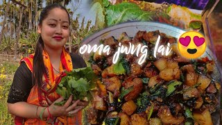 Oma jwng Lai (Pork with Lai Saag) !Ringki Ramchiary//