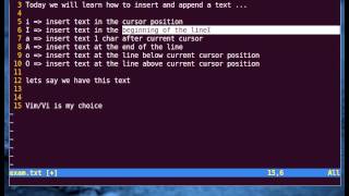 Vim Tutorial - Insert and Append a Text (Part 1)