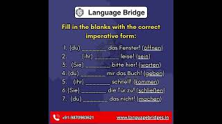 imperativ || A2 German Grammar || Goethe Exam Preparation | Learn German || @Language__bridge001 ​