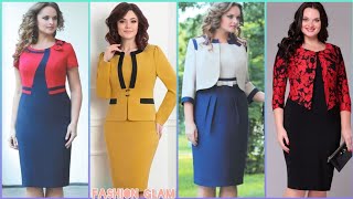 Modest Church Dresses For Women's/Latest Two Piece Work And Business Women's Sheath Jacket Dress