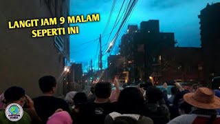 Warga Cimahi Geger!Muncul Fenomena Aneh Langit Berwarna Biru Sehabis Tarawih,Pertanda Apa ini?