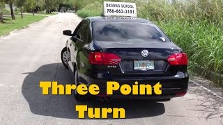 A THREE POINT TURN   DRIVING TEST EXAM