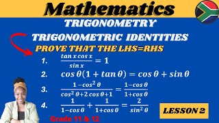 Identités trigonométriques de 11e année | Démontrer que LHS=RHS