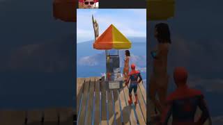 GTA 5 spiderman ragdolls funny video, gta v spiderman jump #shorts