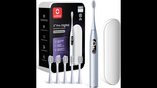 Oclean Spazzolino elettrico X Series Pro Digital Gift Set, 6 Teste di spazzole, Custodia da viaggio.