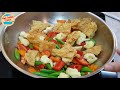 quick lunch stir fried mixed vegetables with tofu skin