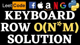 Keyboard Row | Leetcode Python Solution | Python