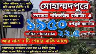 ঢাকার মোহাম্মদপুরে ১৯৫০ বর্গফুটের ফ্ল্যাট এর শেয়ার মাত্র ২২.৫ লক্ষ টাকা!