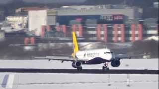 Monarch A321 (G-OZBG) Winteraction at FDH [HD]